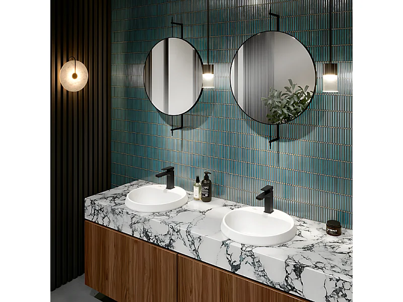 Mitigeur lavabo VILLEROY ET BOCH Architectura Square sans tirette Noir mat