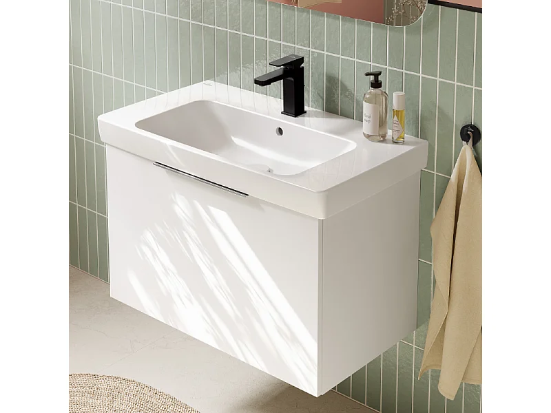 Mitigeur lavabo VILLEROY ET BOCH Architectura Square sans tirette Noir mat