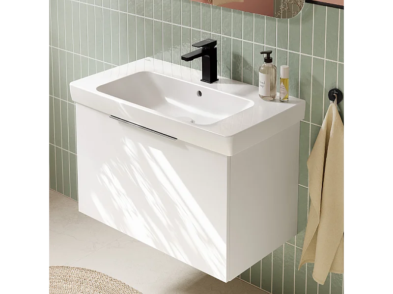 Mitigeur lavabo VILLEROY ET BOCH Architectura Square sans tirette Noir mat