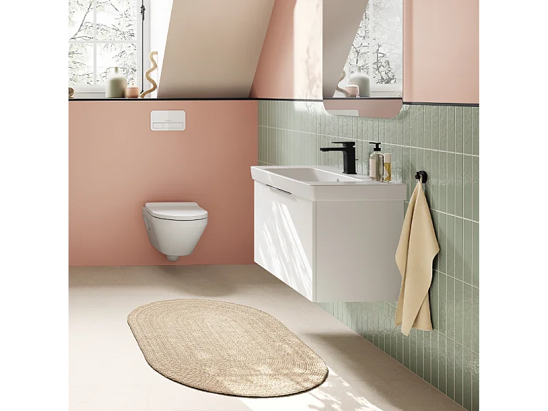 Mitigeur lavabo VILLEROY ET BOCH Architectura Square sans tirette Noir mat