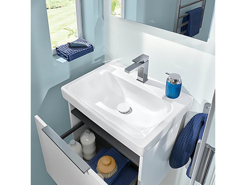 Mitigeur lavabo VILLEROY ET BOCH Architectura Square avec tirette Chrome