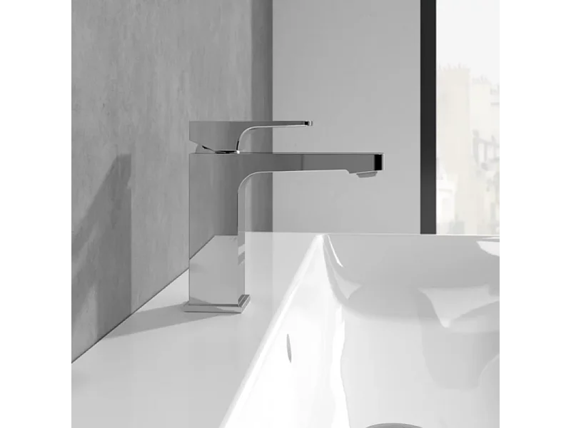 Mitigeur lavabo VILLEROY ET BOCH Architectura Square avec tirette Chrome