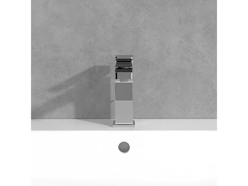 Mitigeur lavabo VILLEROY ET BOCH Architectura Square avec tirette Chrome