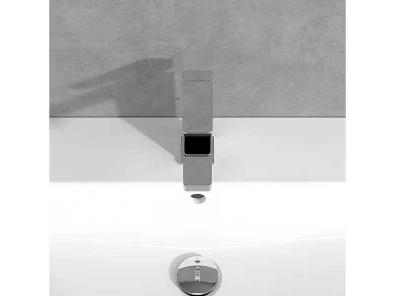 Mitigeur lavabo VILLEROY ET BOCH Architectura Square avec tirette Chrome