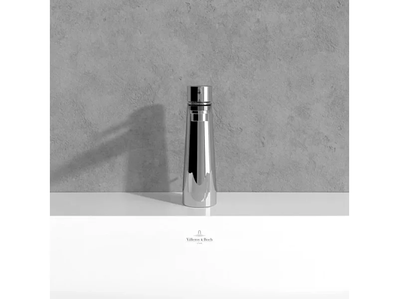 Mitigeur lavabo VILLEROY ET BOCH Conum ouverture dessus avec tirette Chrome Noir mat