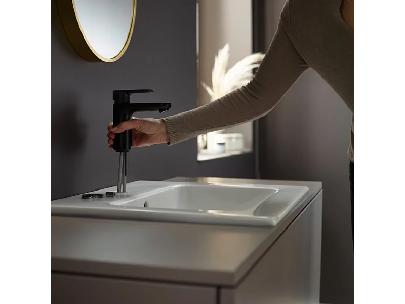 Mitigeur lavabo HANSGROHE Vernis Blend 100 noir mat + Nettoyant Briochin