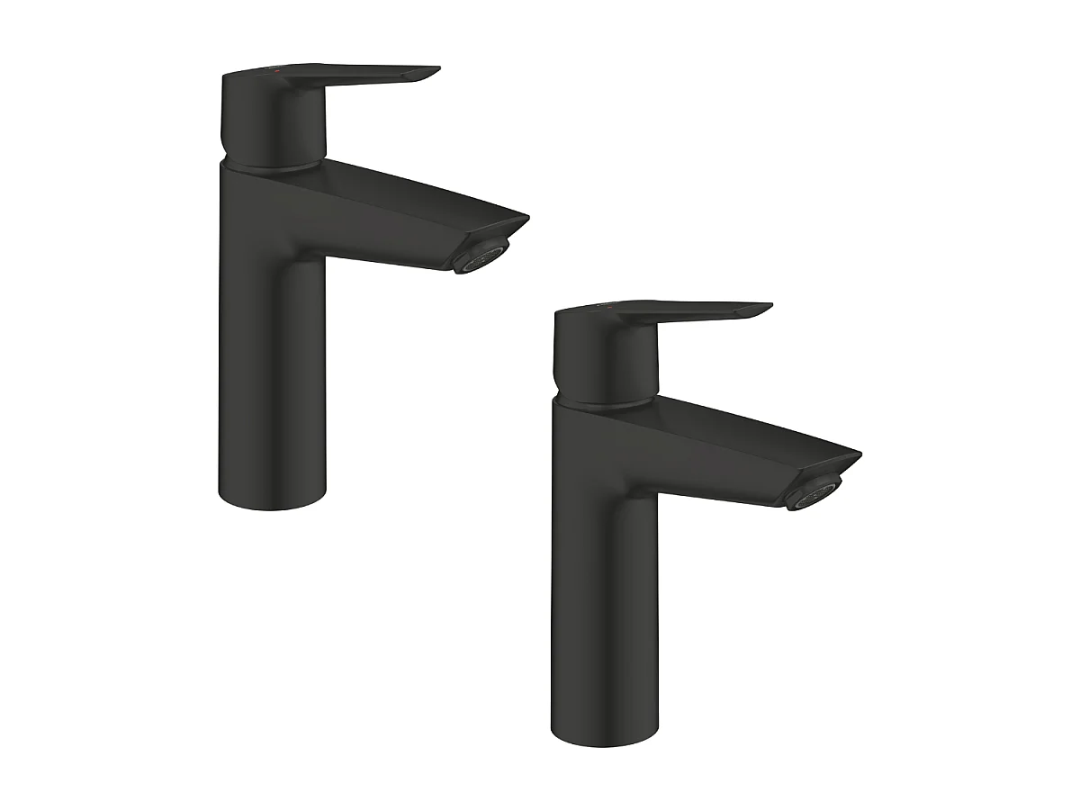 Lot de 2  mitigeurs lavabo GROHE Start ouverture eau froide noir M