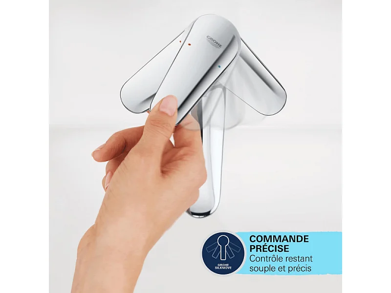 Lot de 2  mitigeurs lavabo GROHE Start ouverture eau froide noir M