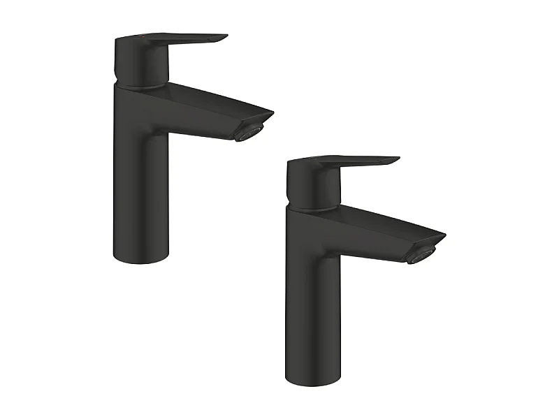 Lot de 2  mitigeurs lavabo GROHE Start ouverture eau froide noir M