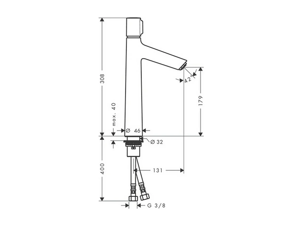 Mitigeur lavabo HANSGROHE Talis Select S 190 Chromé sans tirette ni vidage