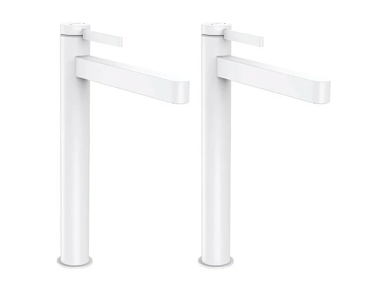 Lot de 2 mitigeurs lavabo HANSGROHE Finoris 260 + bonde Push-Open Blanc mat