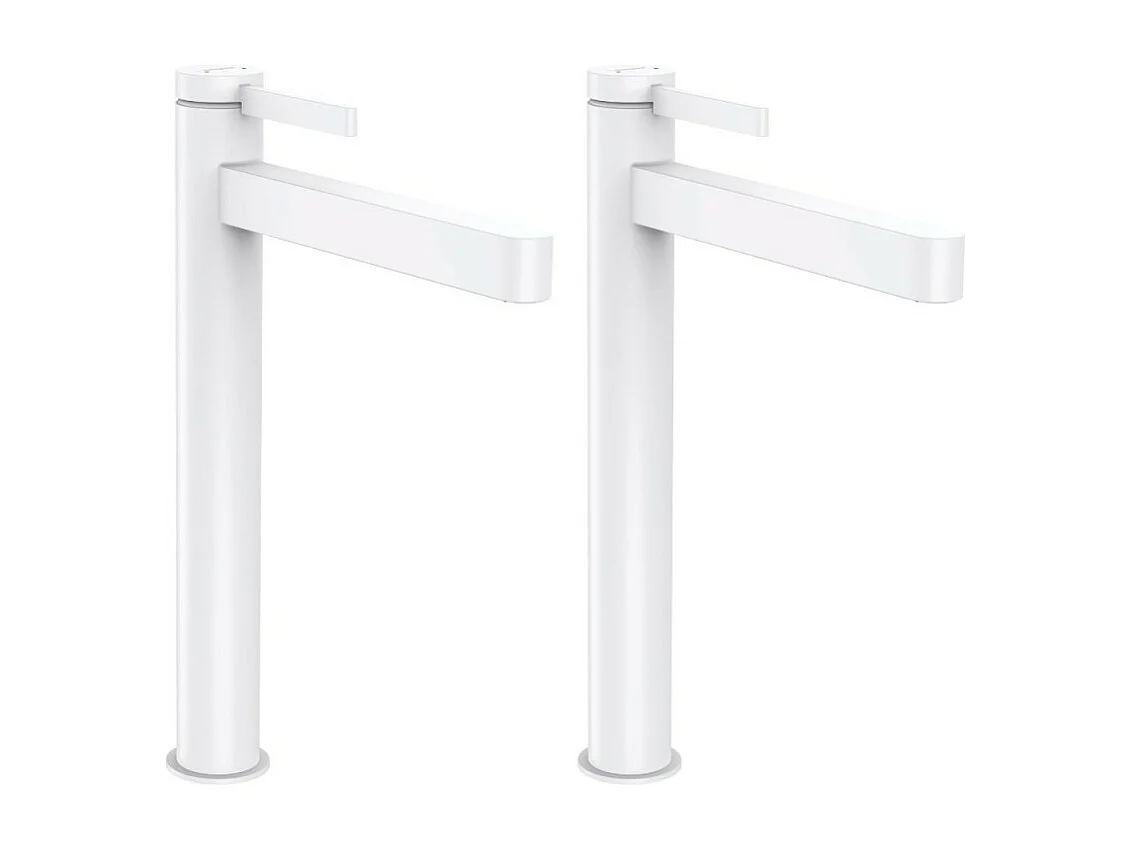 Lot de 2 mitigeurs lavabo HANSGROHE Finoris 260 + bonde Push-Open Blanc mat