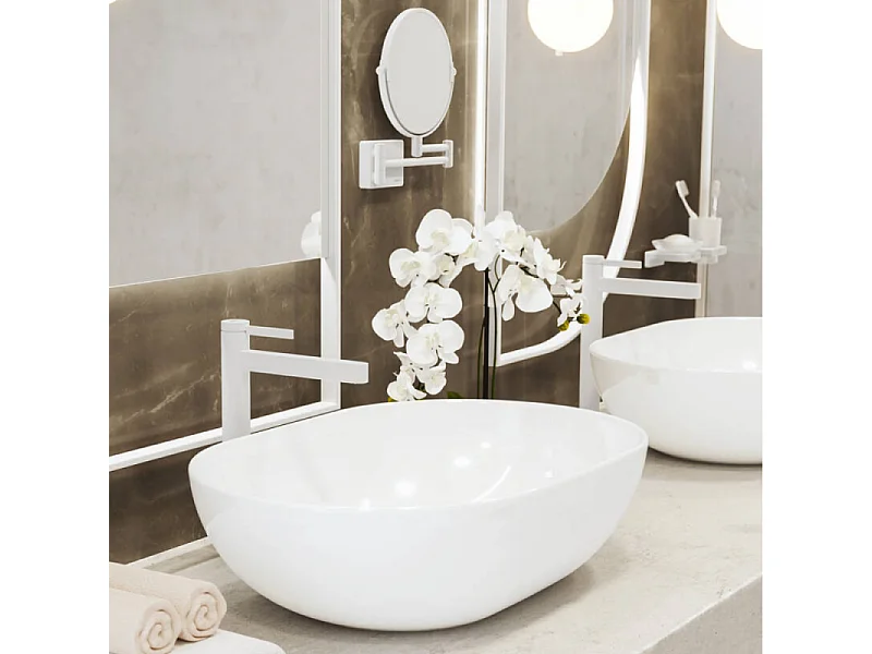 Lot de 2 mitigeurs lavabo HANSGROHE Finoris 260 + bonde Push-Open Blanc mat