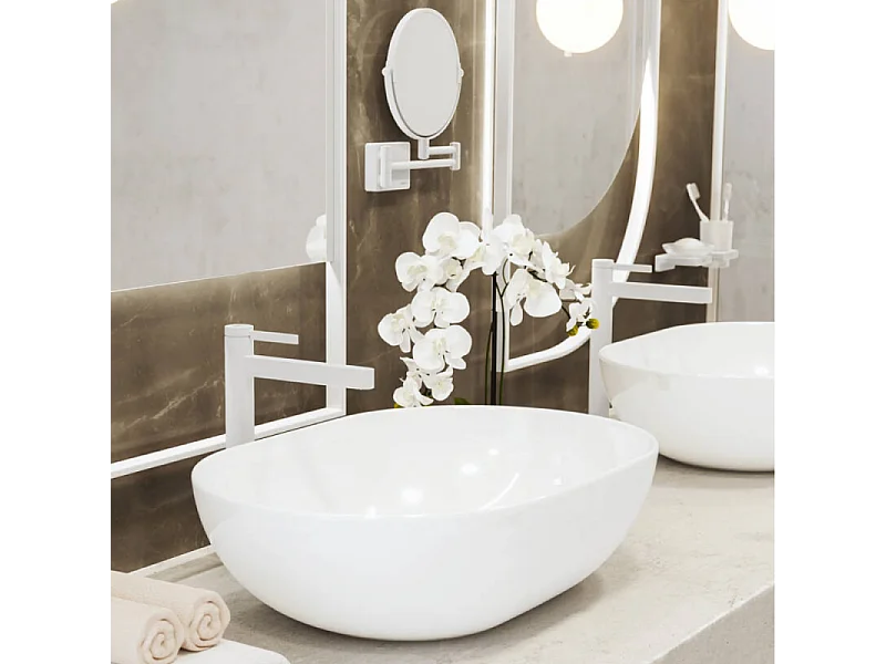 Lot de 2 mitigeurs lavabo HANSGROHE Finoris 260 + bonde Push-Open Blanc mat