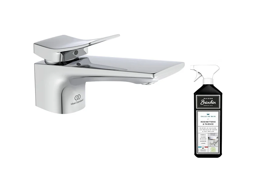 Mitigeur lavabo IDEAL STANDARD Conca chrome + nettoyant Briochin