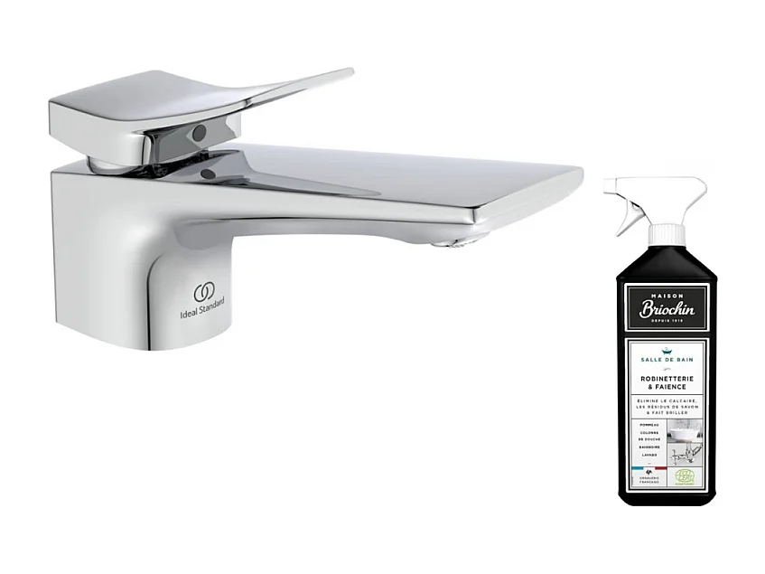 Mitigeur lavabo IDEAL STANDARD Conca chrome + nettoyant Briochin
