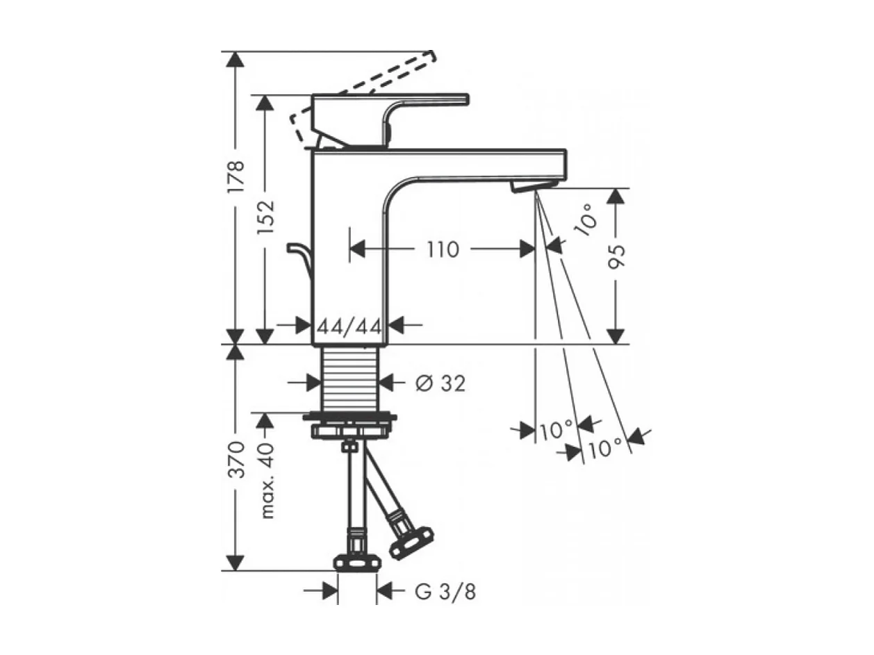 Mitigeur lavabo HANSGROHE 100 avec tirette et vidage chrome + nettoyant Briochin