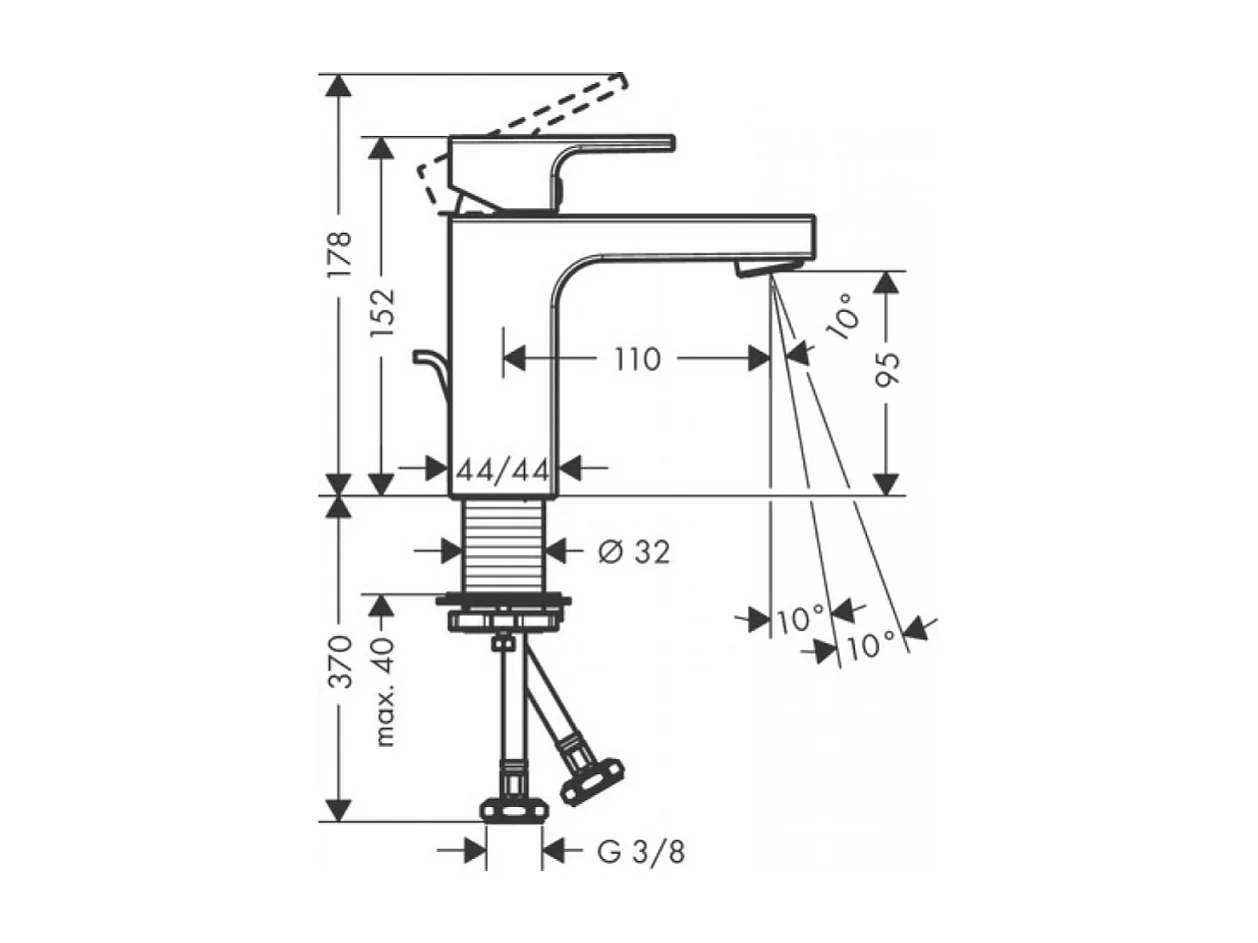 Mitigeur lavabo HANSGROHE 100 avec tirette et vidage chrome + nettoyant Briochin