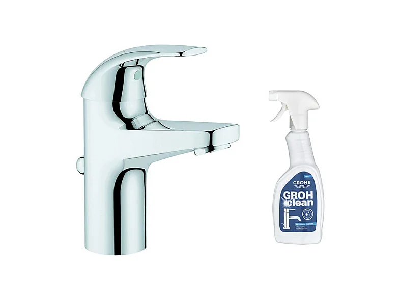 Mitigeur lavabo GROHE Quickfix Start Curve taille S + nettoyant GrohClean
