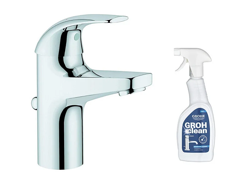 Mitigeur lavabo GROHE Quickfix Start Curve taille S + nettoyant GrohClean