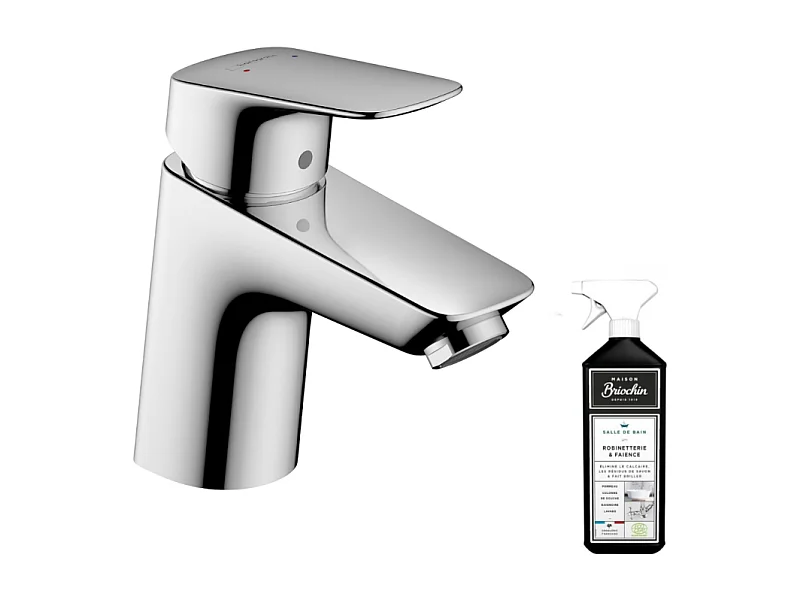 Mitigeur lavabo HANSGROHE70 bas débit 3,5 l/min chrome + nettoyant Briochin