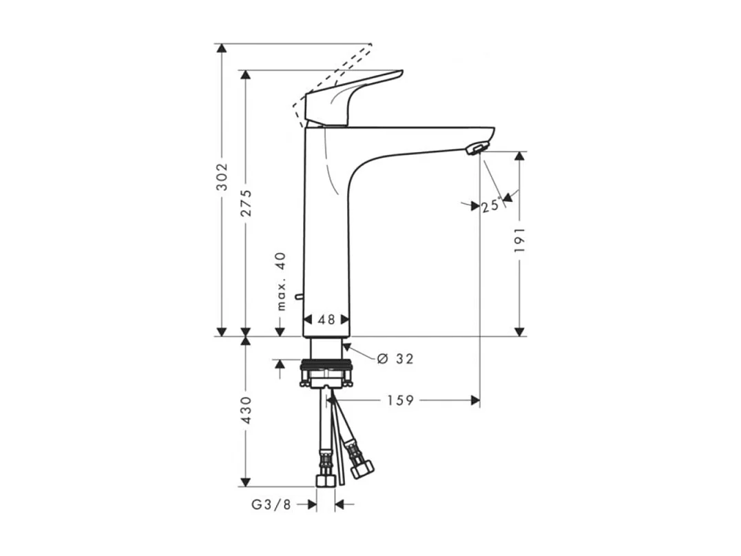 Mitigeur lavabo HANSGROHE Focus 190 Eco C3 avec tirette et vidage chrome + nettoyant Briochin