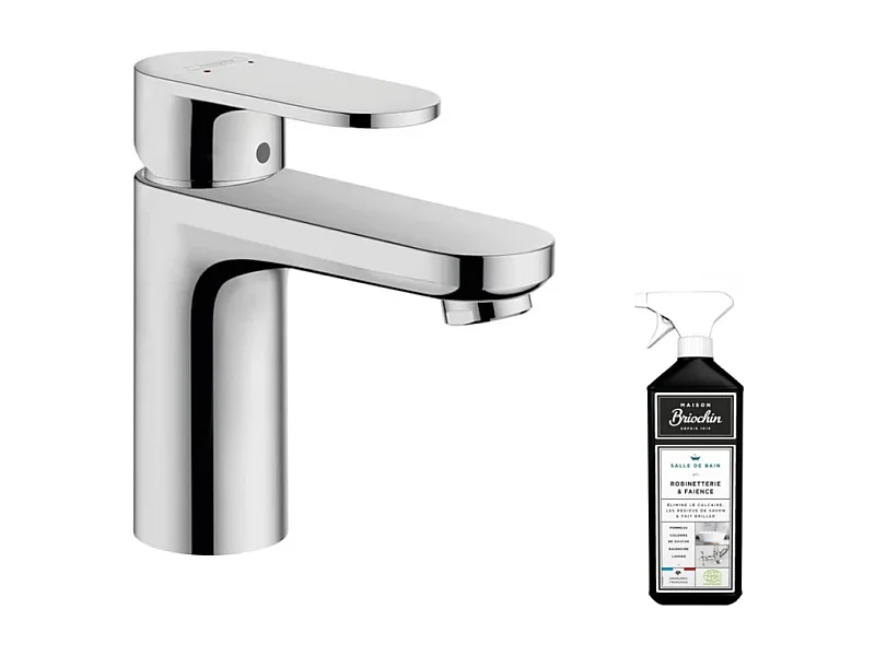 Mitigeur lavabo HANSGROHE 70 sans tirette ni vidage chrome + nettoyant Briochin
