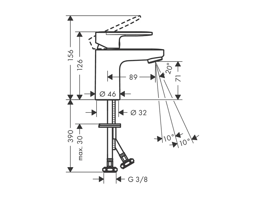 Mitigeur lavabo HANSGROHE 70 chrome + nettoyant Briochin