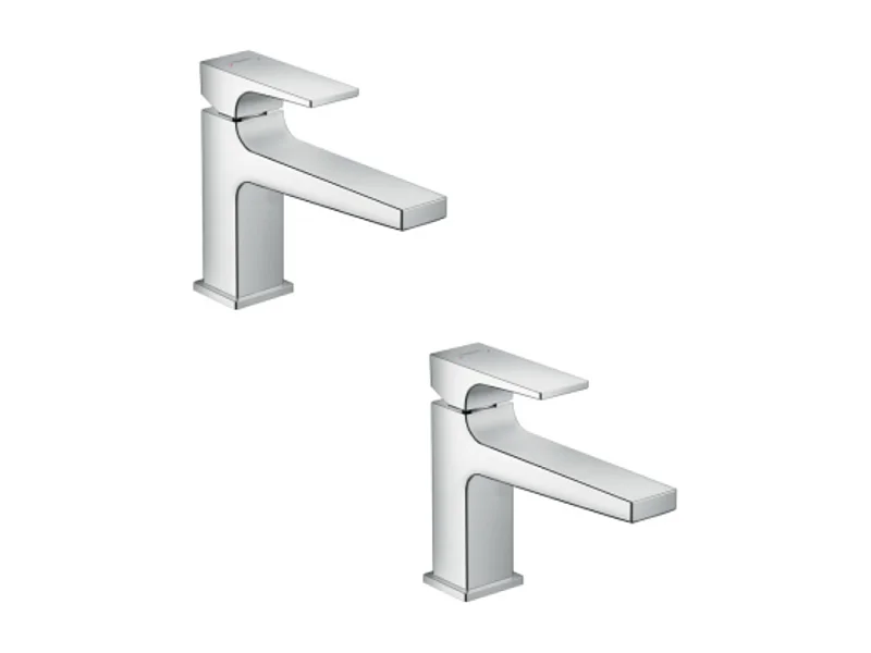 Lot de 2 mitigeurs lavabo HANSGROHE Metropol 100 bec long et bonde Push-Open