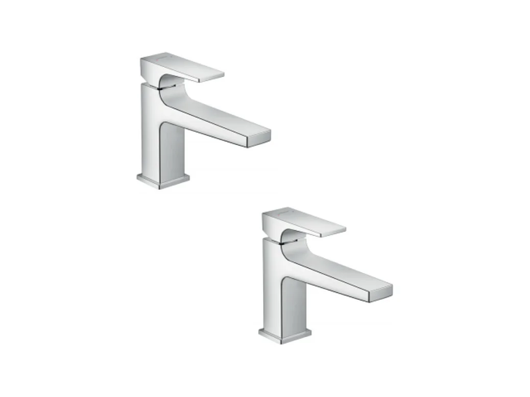 Lot de 2 mitigeurs lavabo HANSGROHE Metropol 100 bec long et bonde Push-Open