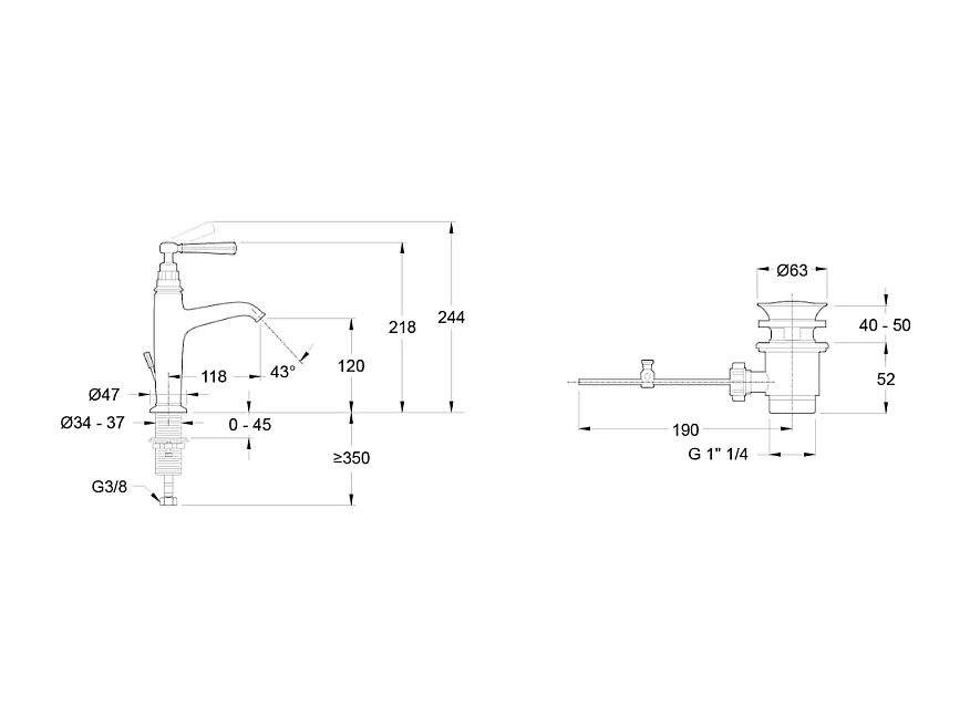 Mitigeur lavabo JACOB DELAFON Cléo 1889 Chrome
