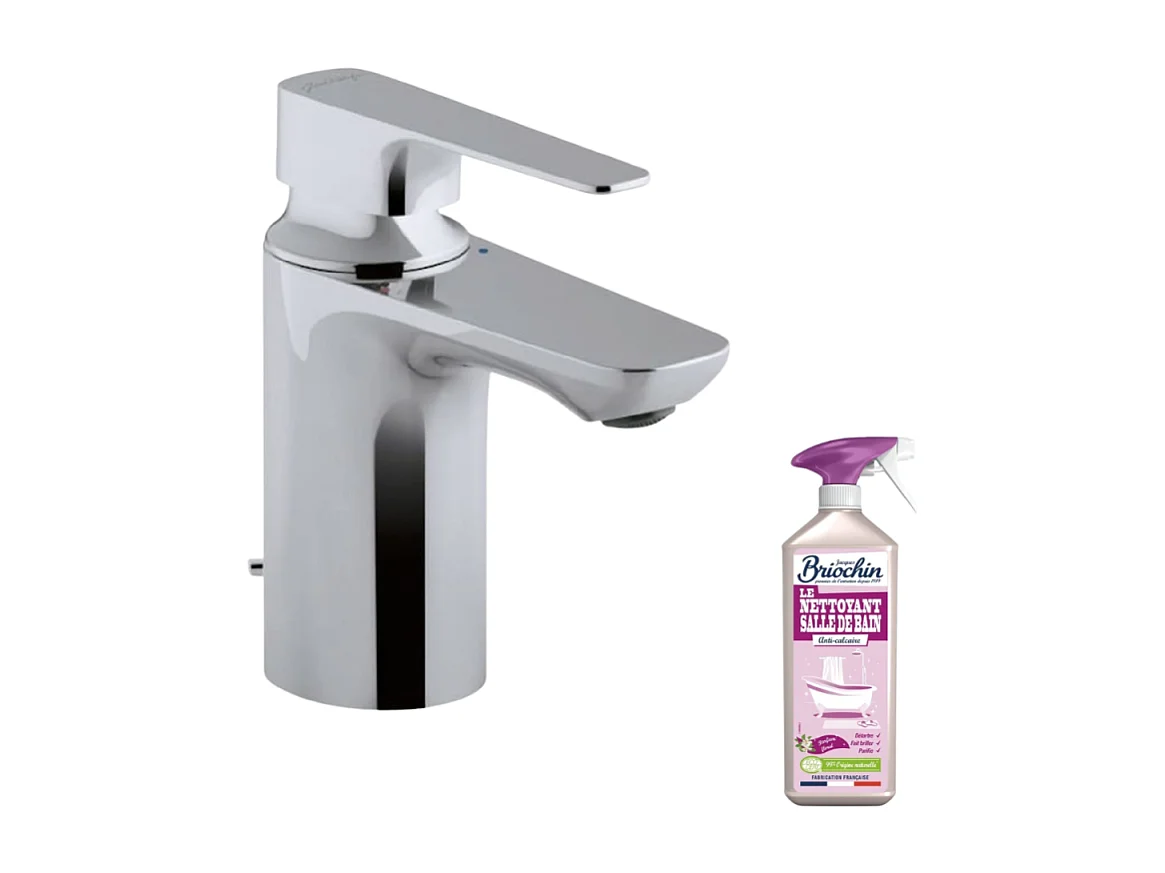 Mitigeur lavabo JACOB DELAFON Aleo+ avec tirette + nettoyant Briochin