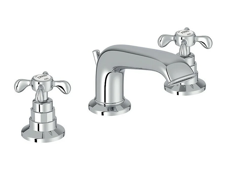 Mitigeur lavabo 3 trous rétro JACOB DELAFON Cleo poignées à croisillon chrome
