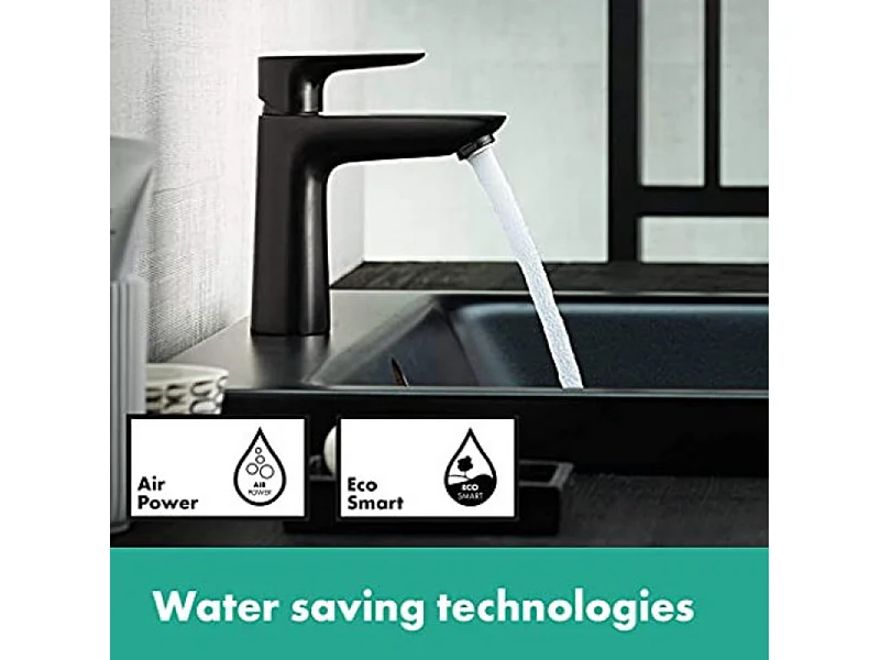 Mitigeur lavabo HANSGROHE 110 CoolStart sans tirette ni vidage noir mat + nettoyant Briochin