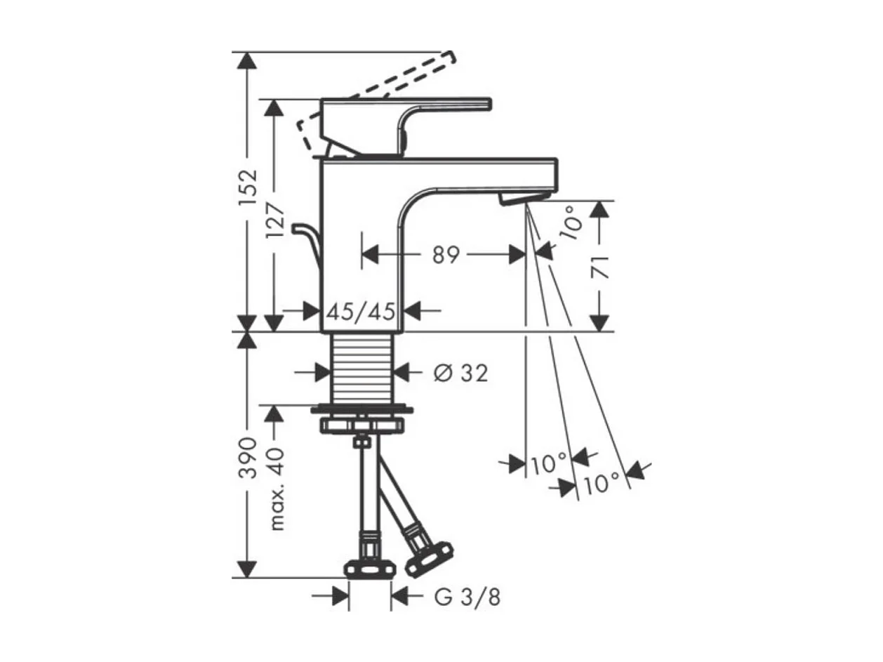 HANSGROHE Mitigeur lavabo Vernis Shape 70 CoolStart avec tirette et vidage synthétique chromé
