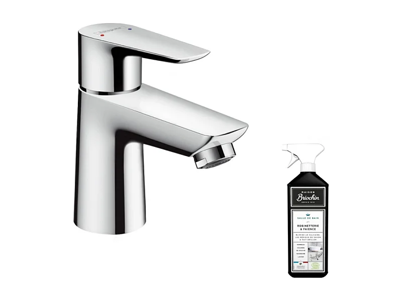 Mitigeur lavabo HANSGROHE Talis E avec tirette et vidage + nettoyant Briochin