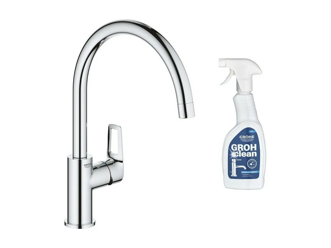 robinet mitigeur cuisine GROHE Bauloop bec haut + produit entretien
