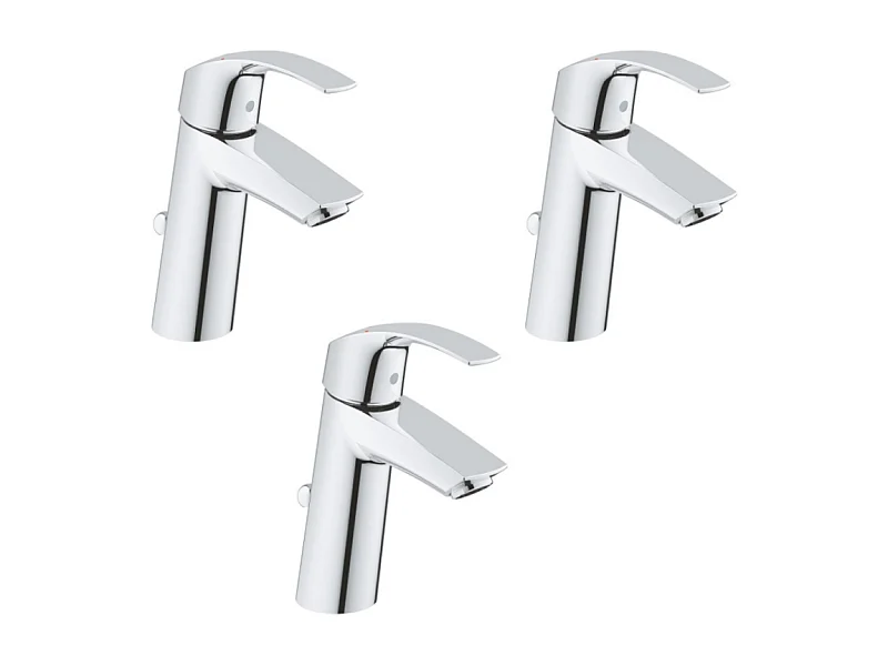 GROHE Lot de 3 Mitigeurs lavabo Eurosmart taille M