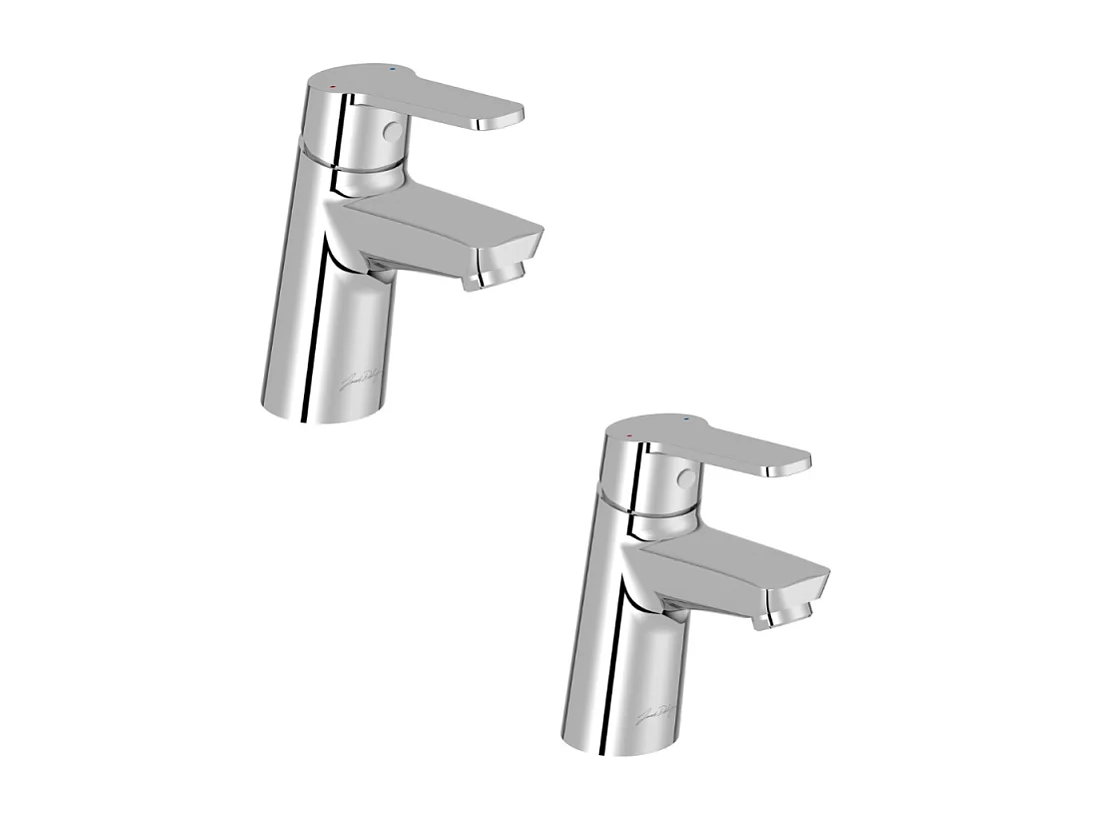 Lot de 2 mitigeurs lavabo JACOB DELAFON Aimé avec vidage chromé