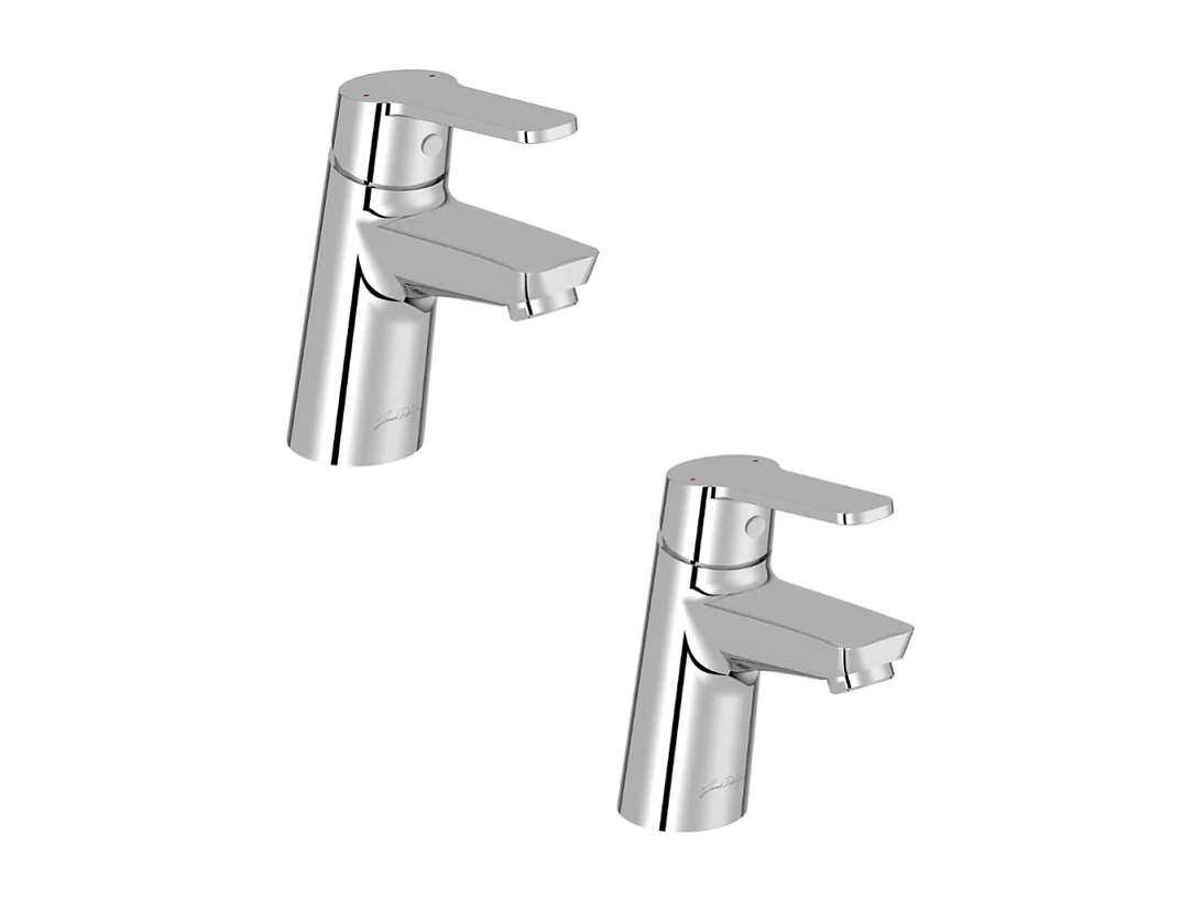 Lot de 2 mitigeurs lavabo JACOB DELAFON Aimé avec vidage chromé