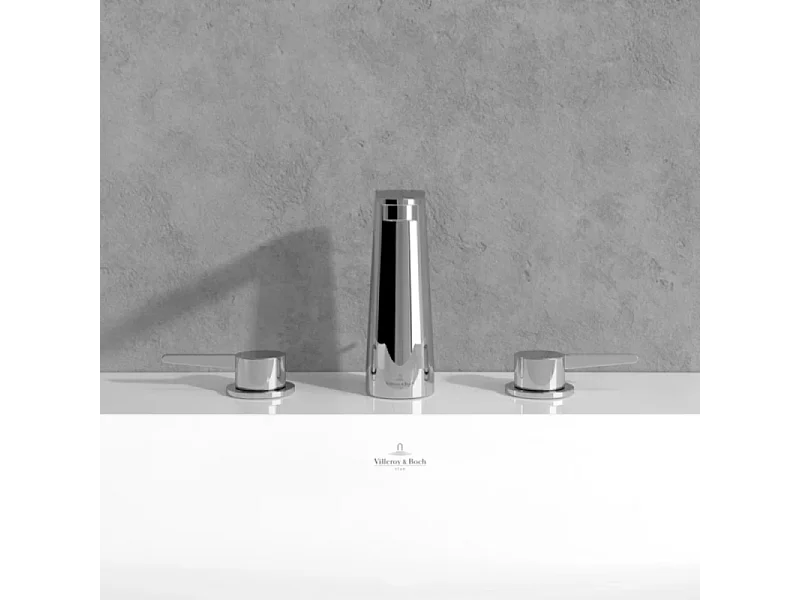 Mitigeur lavabo 3 trous VILLEROY ET BOCH Conum sans tirette Noir mat