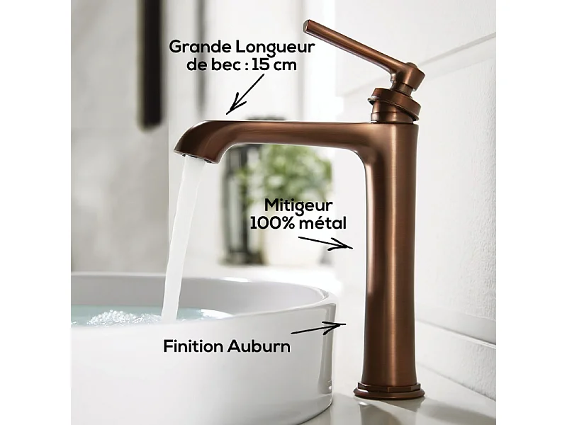 PAINI Mitigeur retro lavabo haut Lady's 180 Auburn