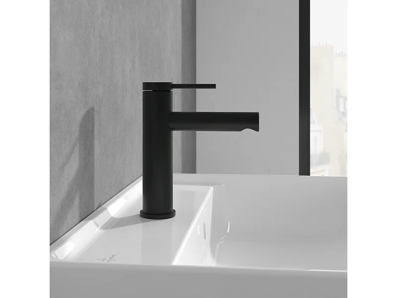 VILLEROY AND BOCH Loop & Friends Mezclador de lavabo con tirador Negro mate