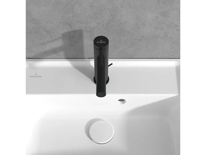 VILLEROY AND BOCH Loop & Friends Mezclador de lavabo con tirador Negro mate