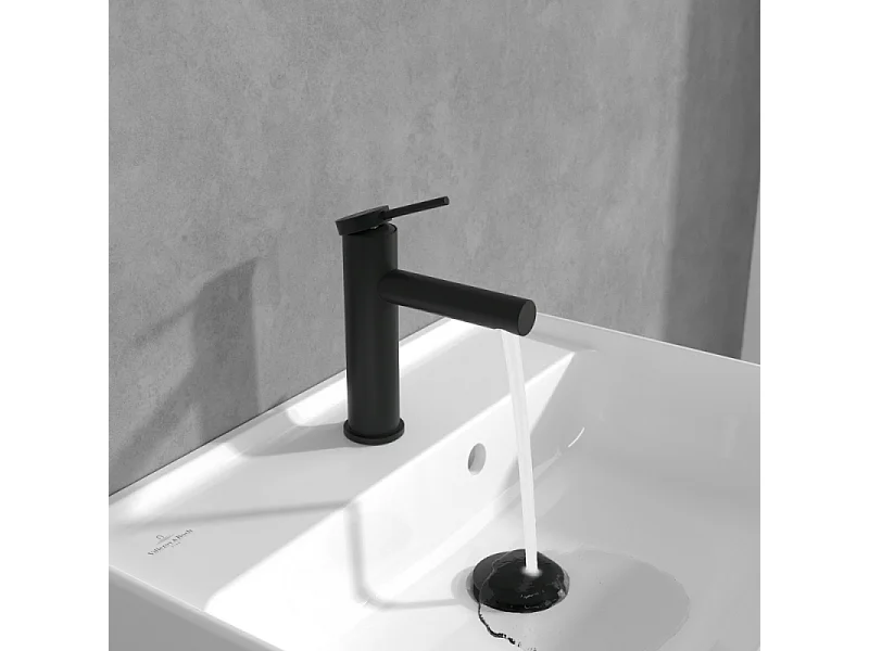 VILLEROY AND BOCH Loop & Friends Mezclador de lavabo con tirador Negro mate