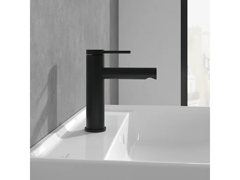 VILLEROY AND BOCH Loop & Friends Mezclador de lavabo con tirador Negro mate