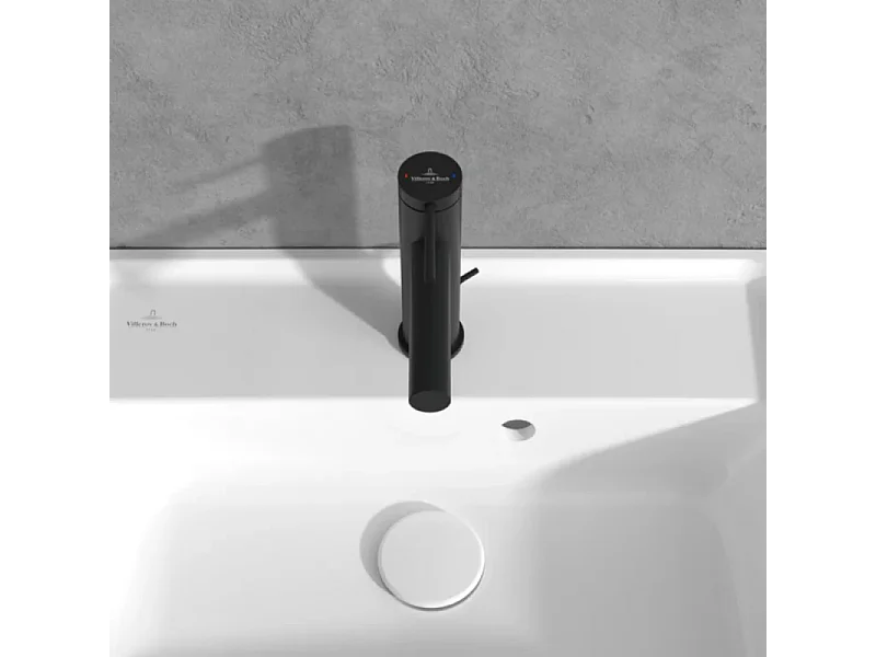 VILLEROY AND BOCH Loop & Friends Mezclador de lavabo con tirador Negro mate