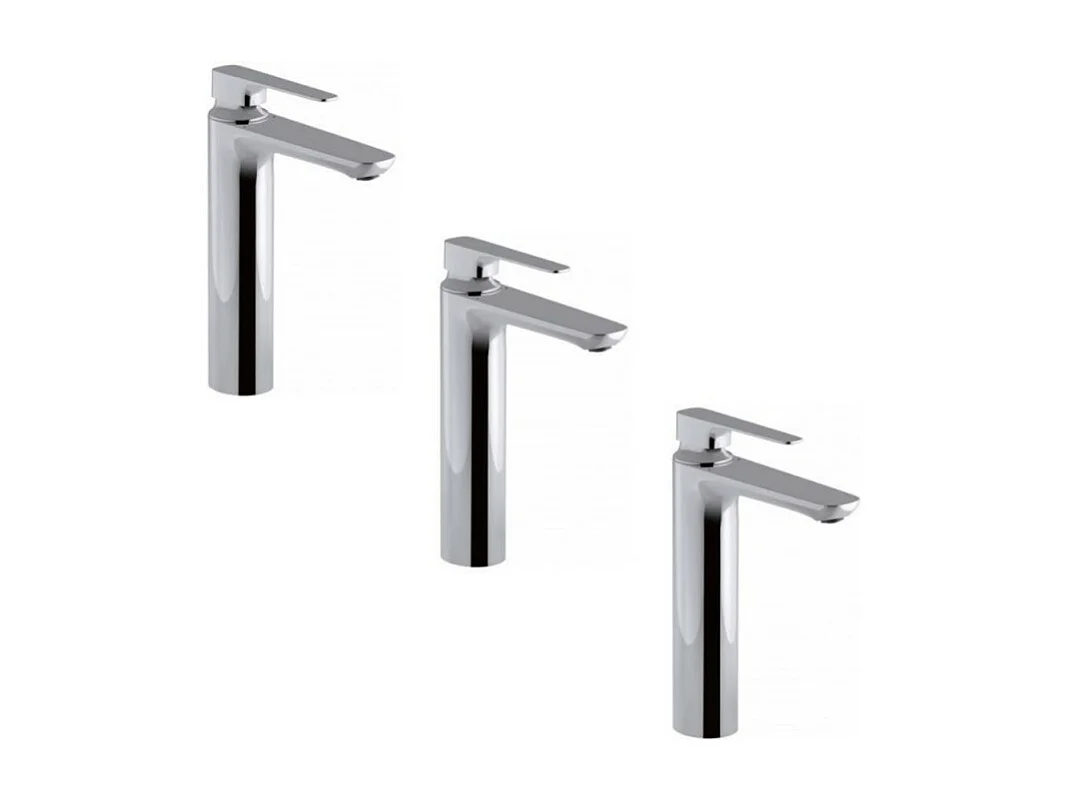 Lot de 3 mitigeurs lavabo haut JACOB DELAFON Aleo+ avec vidage chromés