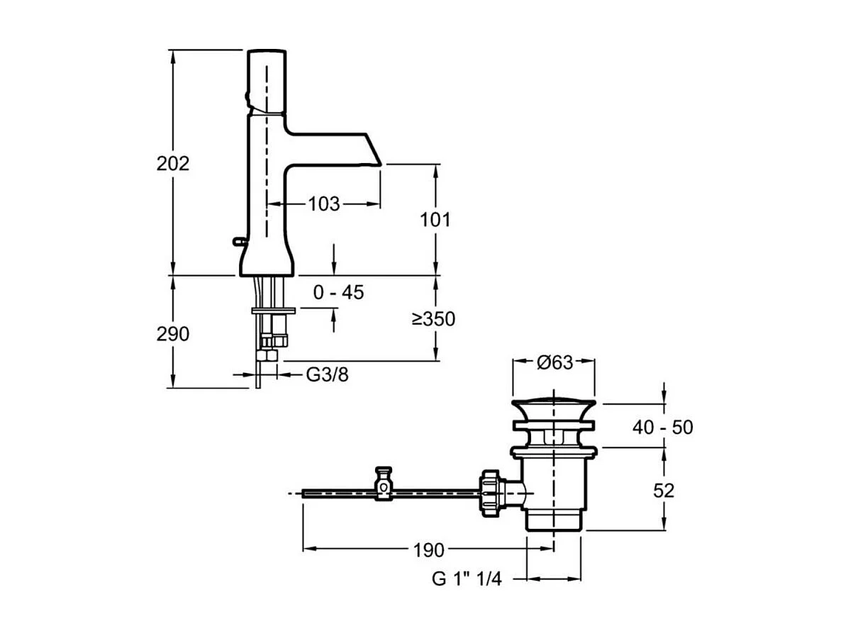 JACOB DELAFON Mitigeur lavabo Toobi