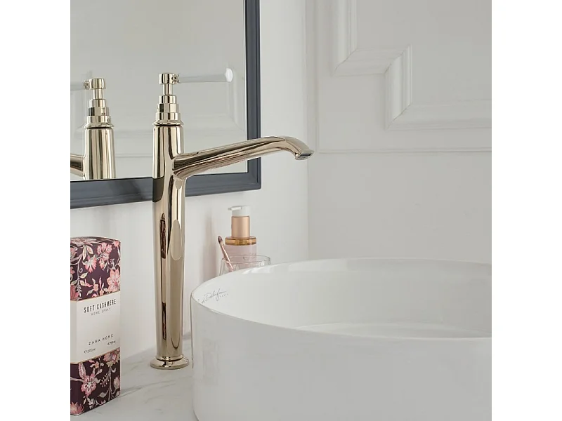 Lot de 2 mitigeurs lavabo haut JACOB DELAFON Cléo 1889 or beige